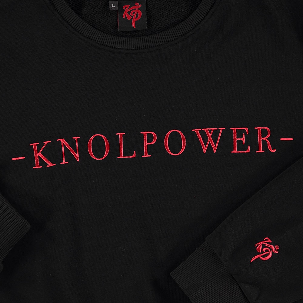 Enzo Knol Crewneck Geschreven Logo Zwart Knolpower